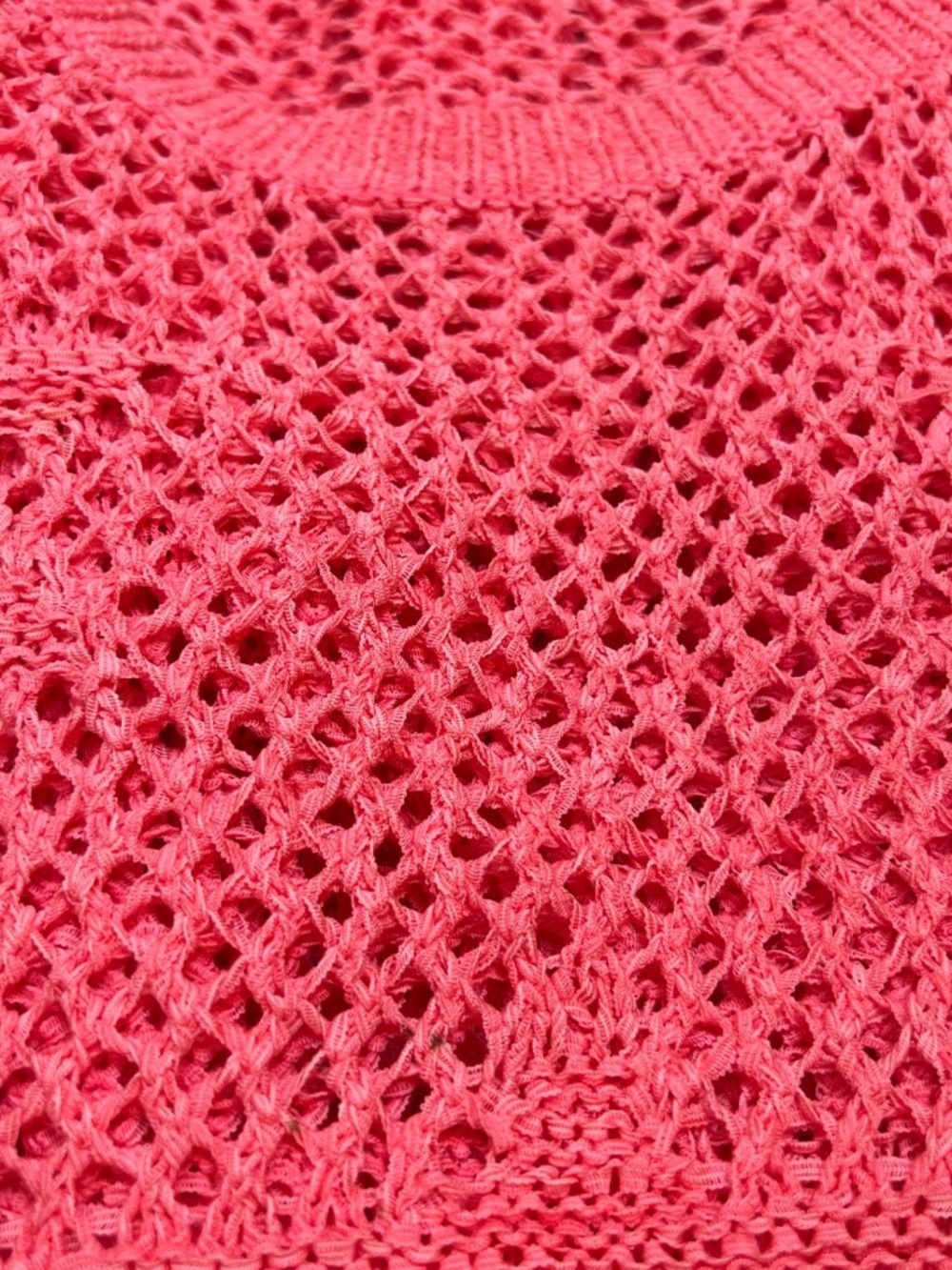 CATO Crochet Knit Sweater Size XL Coral Pullover Star Design Long Sleeve Scoop - Picture 7 of 7